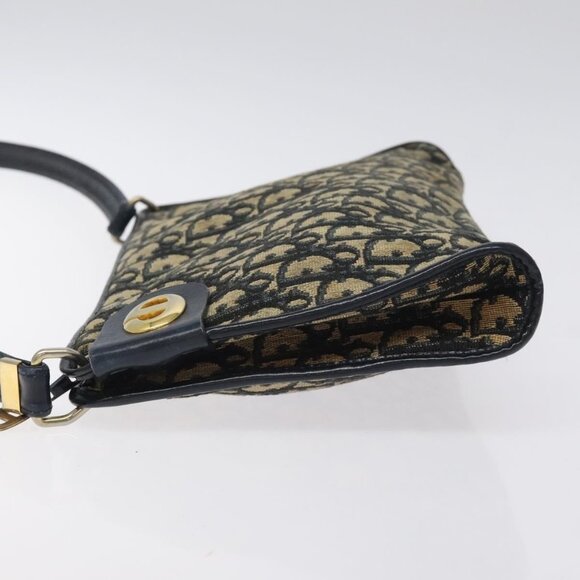 Christian Dior Trotter Canvas Shoulder Bag Navy Gold Auth 126267 - Picture 6 of 16